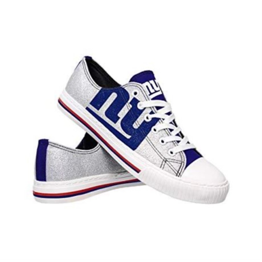 FOCO Sneakers‎ Womens Size 10 NY Giants Glitter Low Top Silver Blue